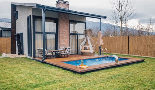 Bungalow Deluxe, 1 cama doble con sofá cama, vistas a la piscina