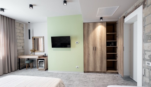 Habitación familiar, 1 cama de matrimonio con sofá cama, vistas a la ciudad