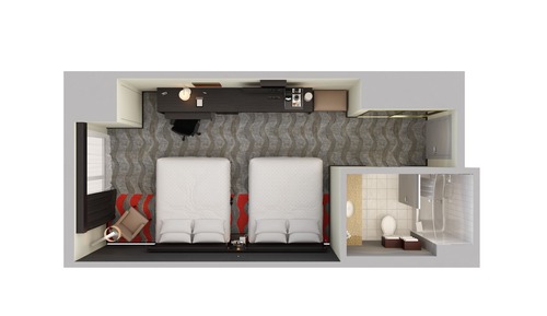 Habitación estándar, 2 camas de matrimonio