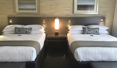 Habitación, 2 camas de matrimonio, vistas al puerto