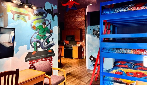 Themed Poolside Efficiency Suite, 1 Queen Bed, 3 Bunk Beds