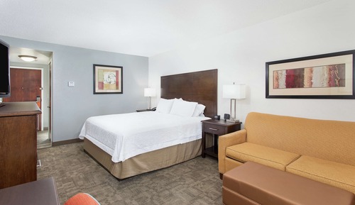 Habitación, 1 cama de matrimonio grande, frigorífico y microondas (Shower)