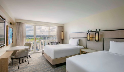Habitación Deluxe, 2 camas de matrimonio, vistas a la ciudad