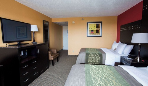 Habitación, 2 camas dobles, fumadores, vistas a la bahía