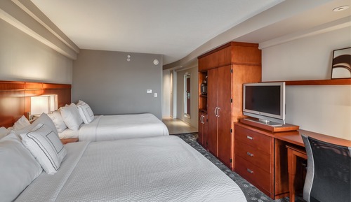 Habitación, 2 camas de matrimonio, balcón, frente al mar (Hearing Accessible)