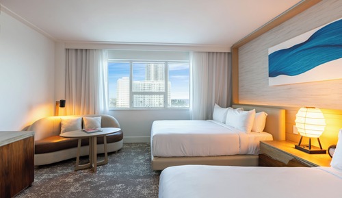 Habitación, 2 camas de matrimonio, vistas al complejo turístico