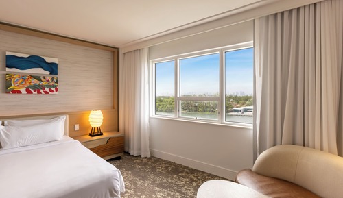Habitación, 2 camas de matrimonio, vistas a la bahía