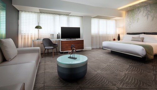 Estudio, 1 cama de matrimonio grande (Mobility/Hearing Access, Roll-In Shwr)