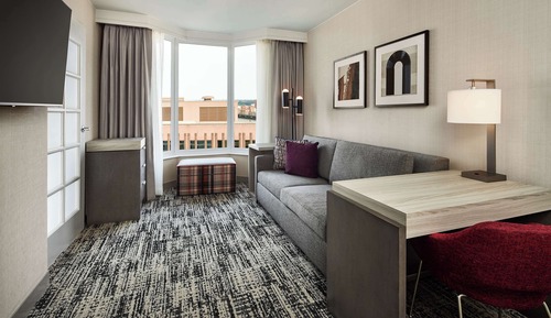 Suite estudio, 2 camas de matrimonio (Mobility/Hearing, Roll-in Shower)