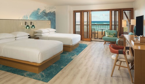 Habitación Deluxe, 2 camas de matrimonio, frente al mar