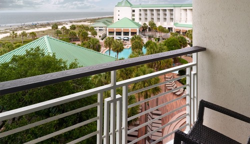 Habitación, 2 camas de matrimonio, balcón, vistas al mar