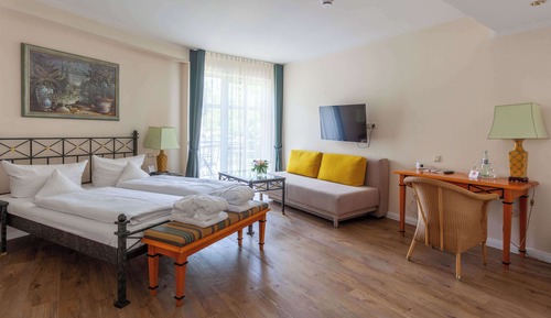 Habitación superior, 1 cama doble, balcón (with Sofabed)