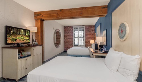 Habitación, 2 camas de matrimonio, vistas a la bahía