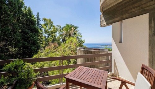 Habitación doble de uso individual, balcón, vistas parciales al mar