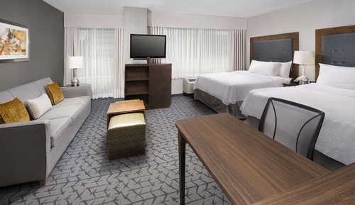 Estudio, 2 camas de matrimonio, accesible para personas con discapacidad, bañera