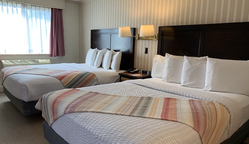 Habitación, 2 camas de matrimonio, cocina básica