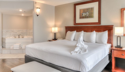 King Bed Mini-Suite with Jacuzzi & Fireplace