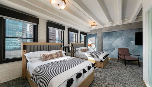 Estudio, 2 camas de matrimonio, accesible para personas con discapacidad, bañera (Mobility)