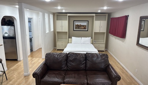 Suite estudio Premium, cocina, en la zona del patio