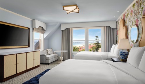 Habitación, 2 camas de matrimonio, vistas parciales al mar (Victorian)