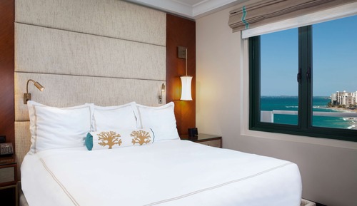 Habitación, 1 cama de matrimonio grande, vistas al mar, en una planta alta