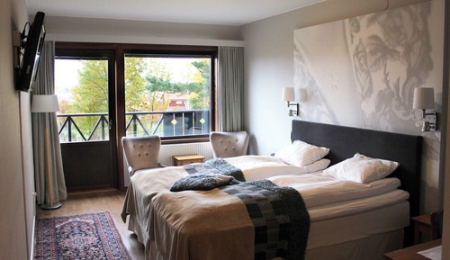 Habitación básica con 1 cama doble o 2 individuales, vistas al jardín