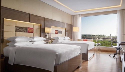 Habitación ejecutiva, 2 camas dobles, no fumadores, vistas a la piscina