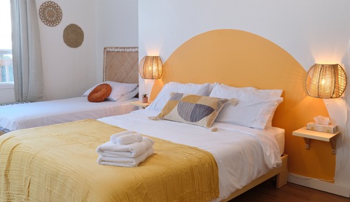 Private room with bathroom and queen bed 201