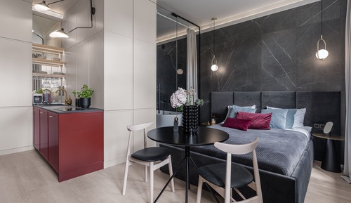 Estudio Deluxe, 1 cama de matrimonio con sofá cama, bañera