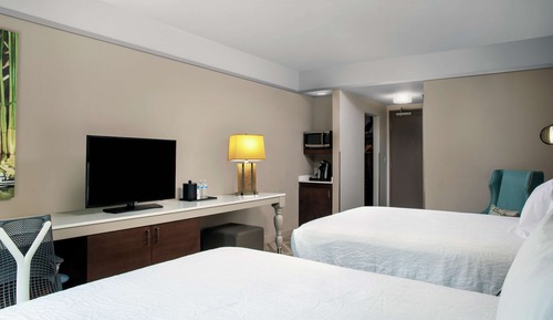 Habitación, 2 camas de matrimonio, accesible para personas con discapacidad, bañera