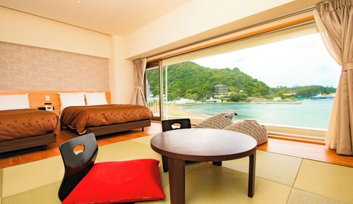 Superior Japanese-Western-Style Twin Room with 8 Tatami mats(Sea Side) - Shower Only - Non-Smoking