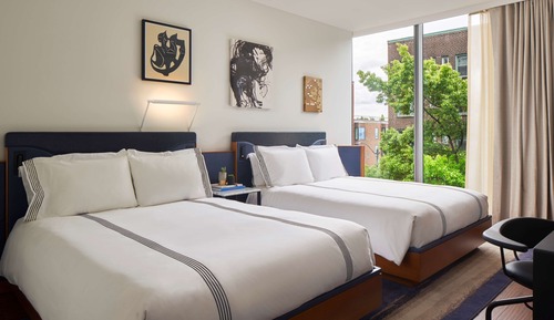 Habitación Deluxe, 2 camas de matrimonio, vistas a la ciudad