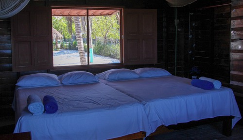 Cabaña tradicional, 2 camas dobles, vistas al jardín, en la zona del jardín