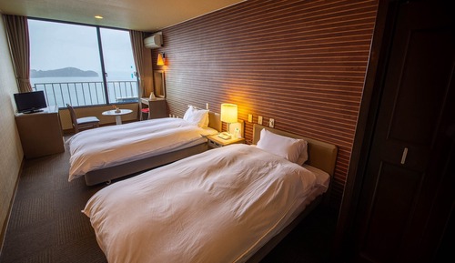 Habitación tradicional con 2 camas individuales, no fumadores, vistas al mar (No bathtub)