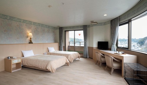 Habitación panorámica con 2 camas individuales, no fumadores, vistas al lago (Corner)