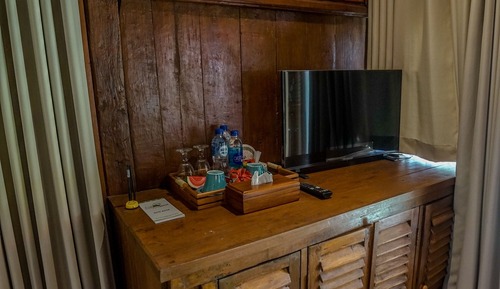 Joglo with rice field view