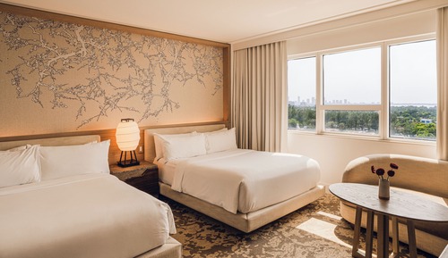 Habitación, 2 camas de matrimonio, vistas a la bahía