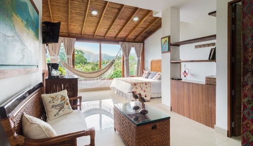 Habitación estándar doble, 1 habitación, baño privado, vistas a la montaña