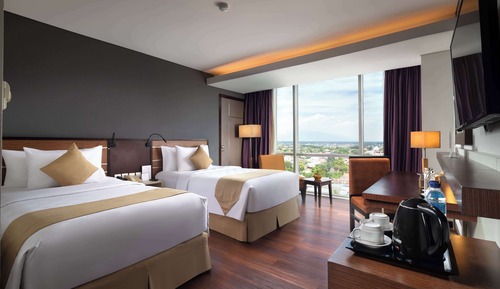 Habitación superior, 2 camas individuales, fumadores, vistas a la ciudad