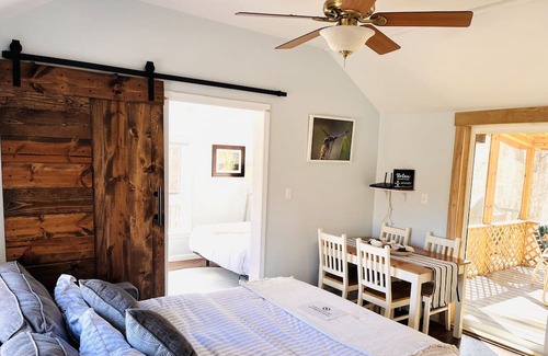 Bloomington Cabina | Cozy cabin on wooded 5 acres, close to downtown and amenities. Now with hot tub!