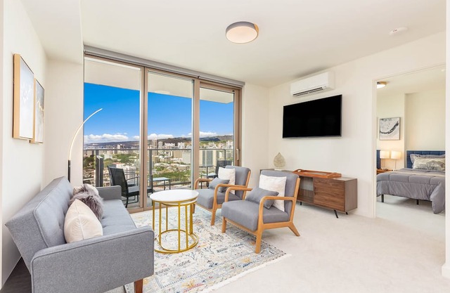 Spectacular Condo at Sky Ala Moana with Ocean View and Parking