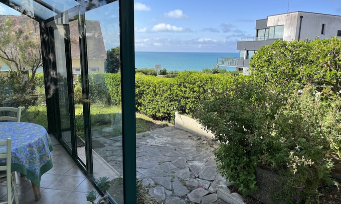 Donville-les-Bains Casa | Maison Surplombant la Plage de Donville les Bains, vue sur mer