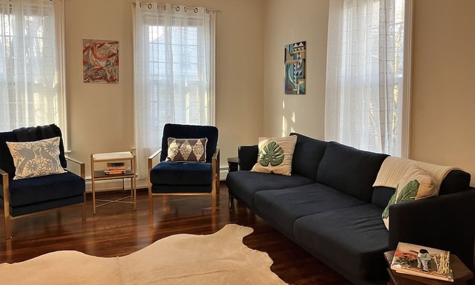North Adams Casa | Lovely 2-bedroom home 0.5 miles from MASS MoCA. With library and workspaces!