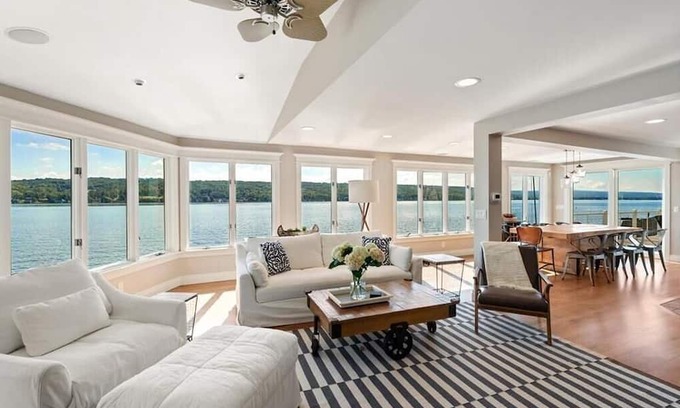 Geneseo Casa | Luxury Lakefront Escape w/Pool & Guest House